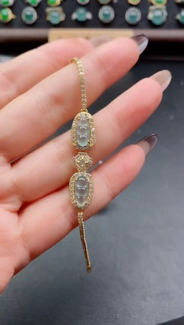 银S925镶嵌戒指翡翠1