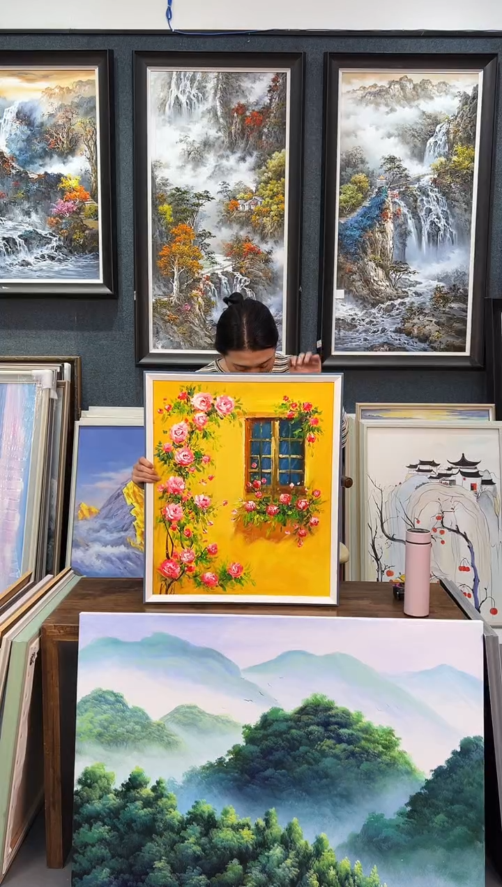 【闪购商品】油画124号手绘油画-50*60-玫瑰