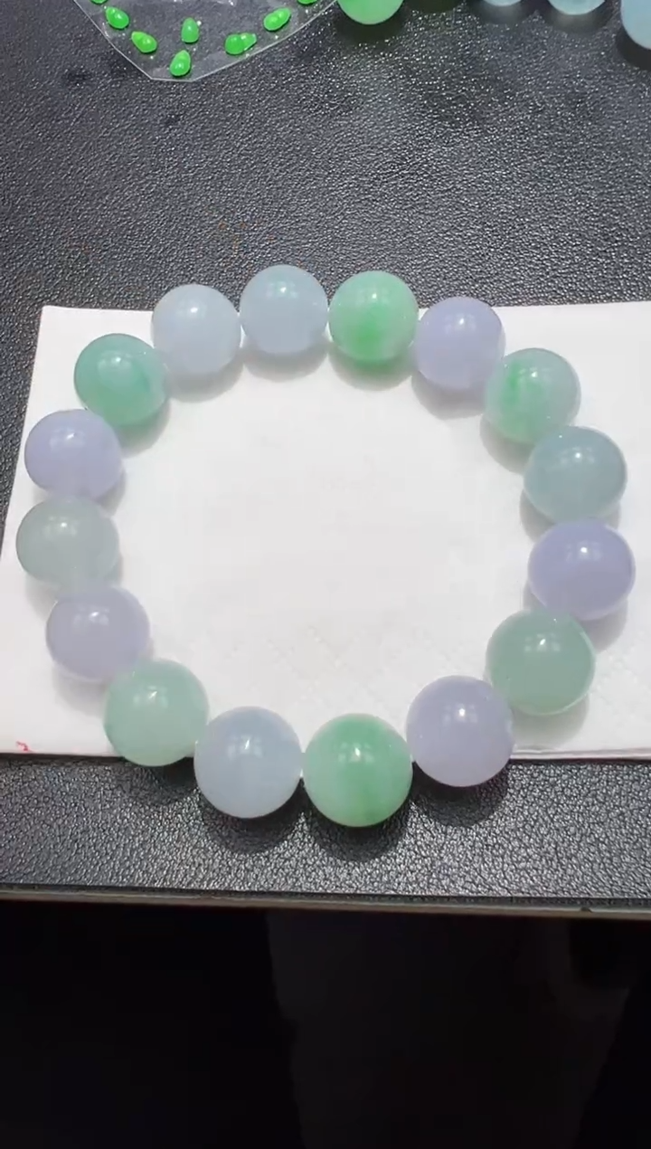 【闪购商品】定制翡翠未镶嵌13.1mm+手串单圈