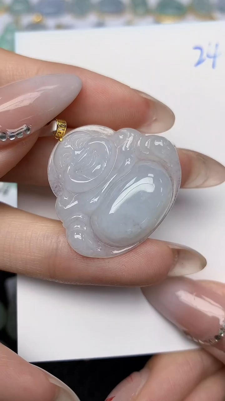 【闪购商品】翡翠颈饰18K金镶嵌天然翡翠A货