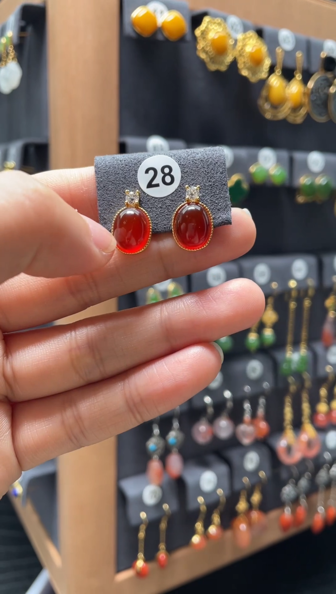 【闪购商品】玛瑙/玉髓耳钉银S925镶嵌0028