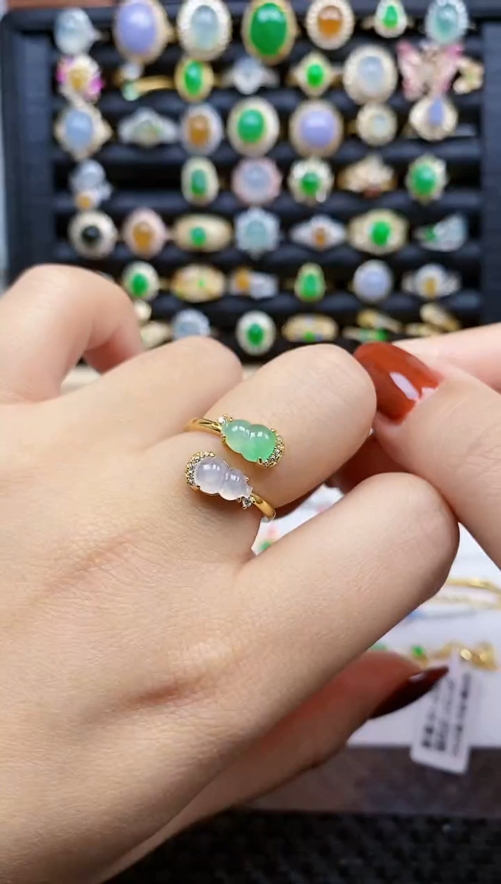 银S925镶嵌戒指翡翠109