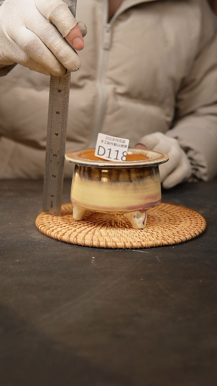 【闪购商品】瓷片115泥泥手工花盆