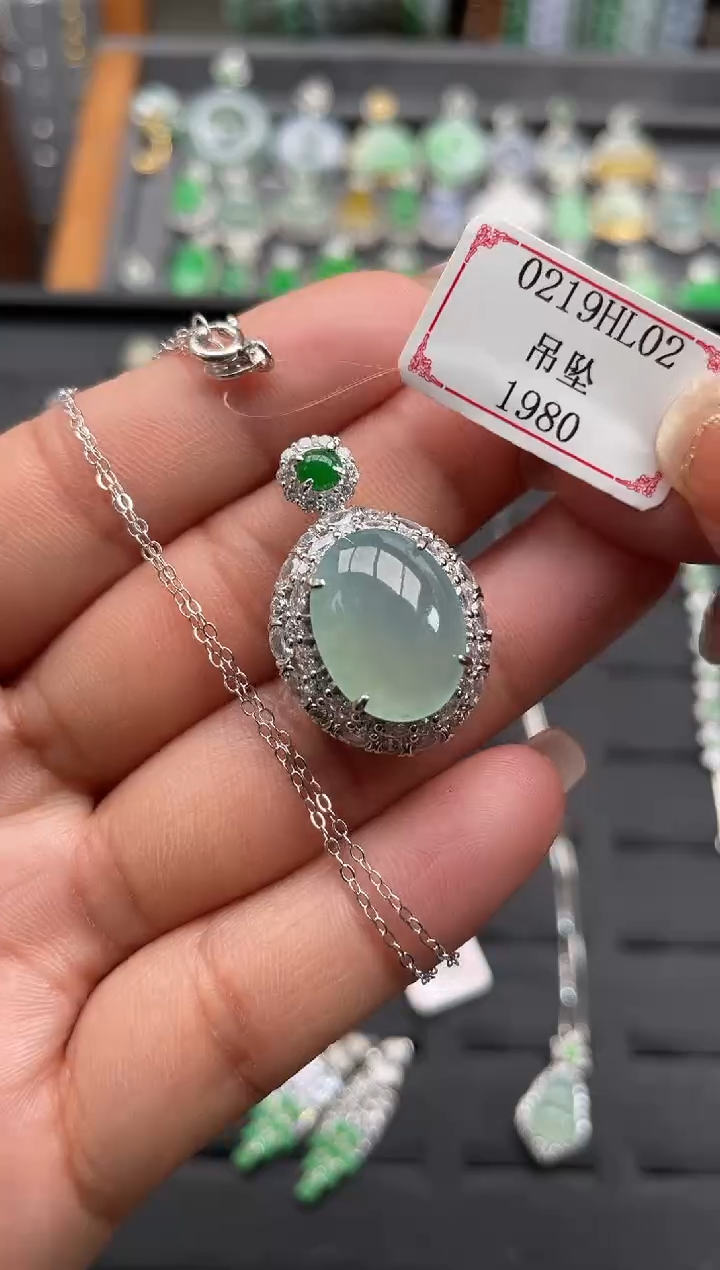 【闪购商品】翡翠颈饰银S925镶嵌0219HL02