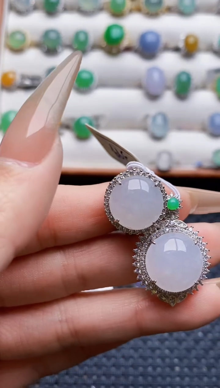 银S925镶嵌戒指翡翠3540