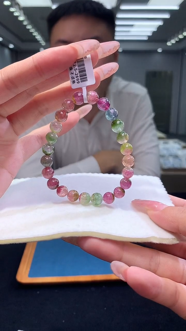 手链未镶嵌碧玺西瓜碧玺单圈8x（多样性发一）