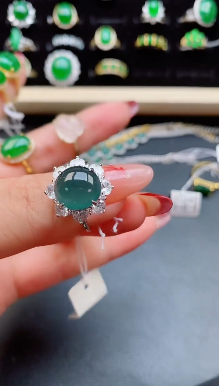 【闪购商品】翡翠戒指银S925镶嵌321321