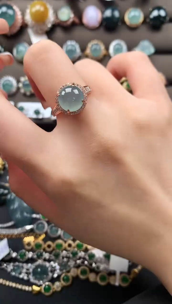 【闪购商品】翡翠戒指银S925镶嵌5214124