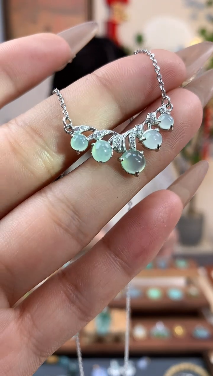 【闪购商品】翡翠套链银S925镶嵌套链