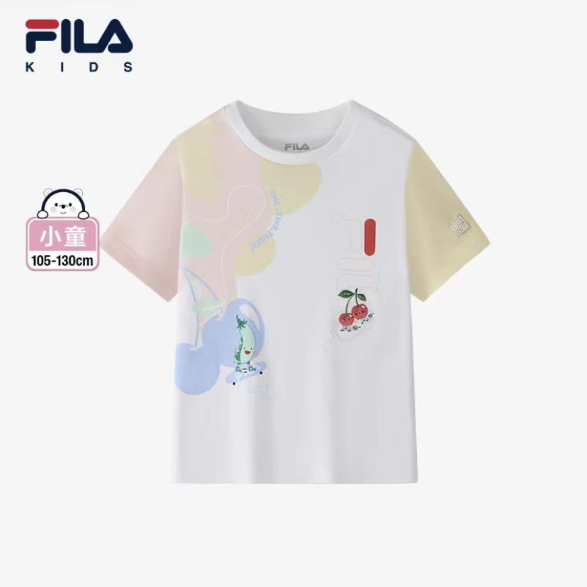斐乐儿童FILA【时尚印花】夏季女小童亲肤舒适T恤K11G512105F
