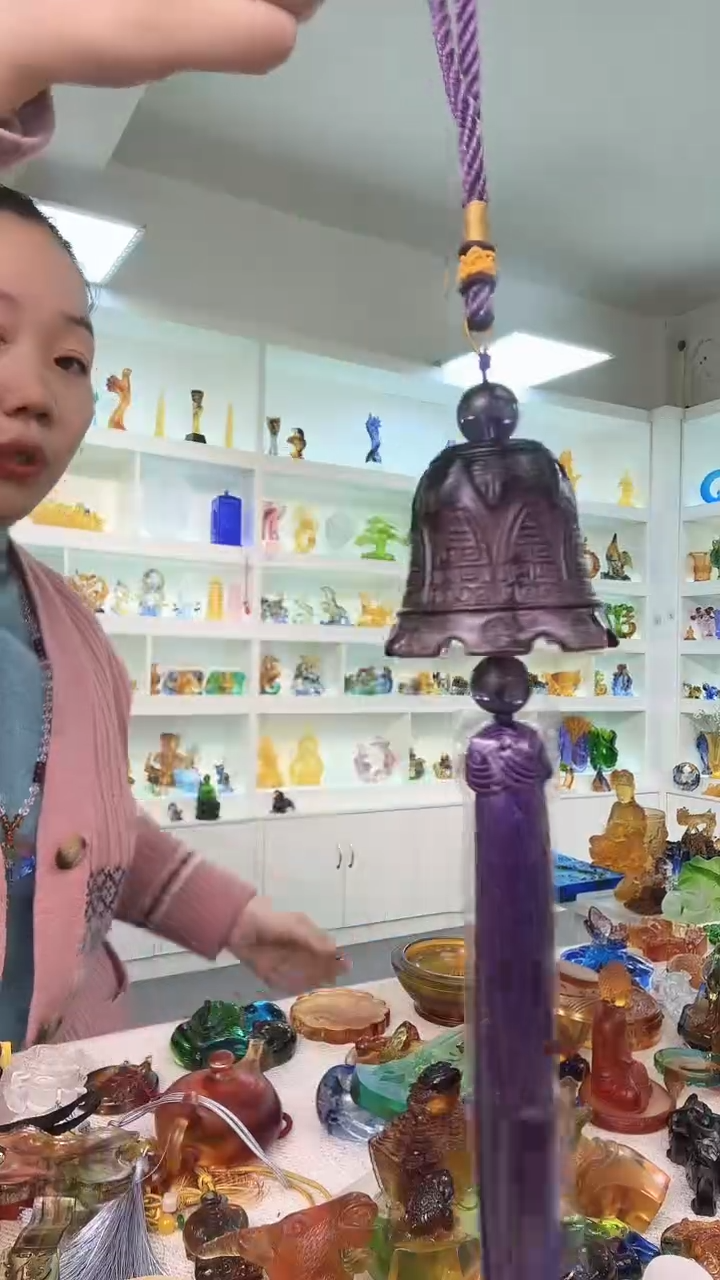 手工艺品琉璃紫色铃铛