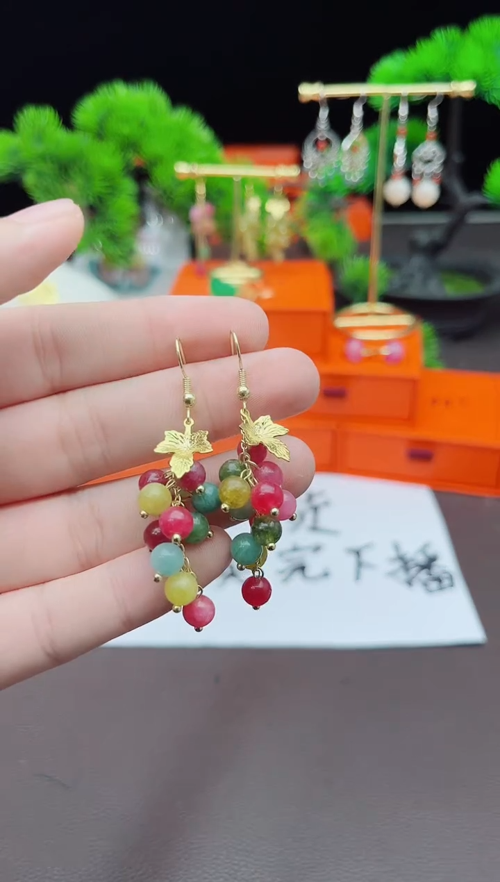 【闪购商品】玛瑙/玉髓耳钉银S925镶嵌311000