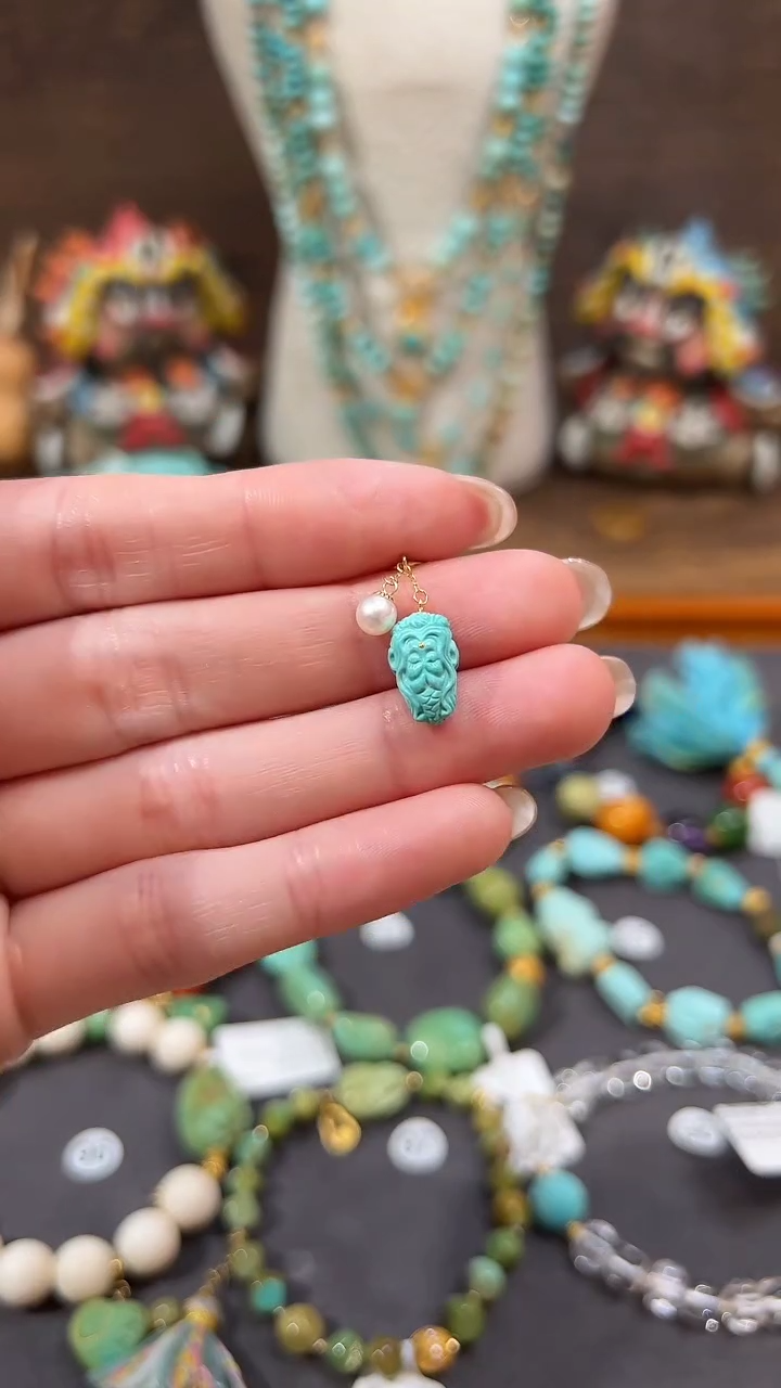 【闪购商品】绿松石提溜18K金镶嵌绿松石提溜