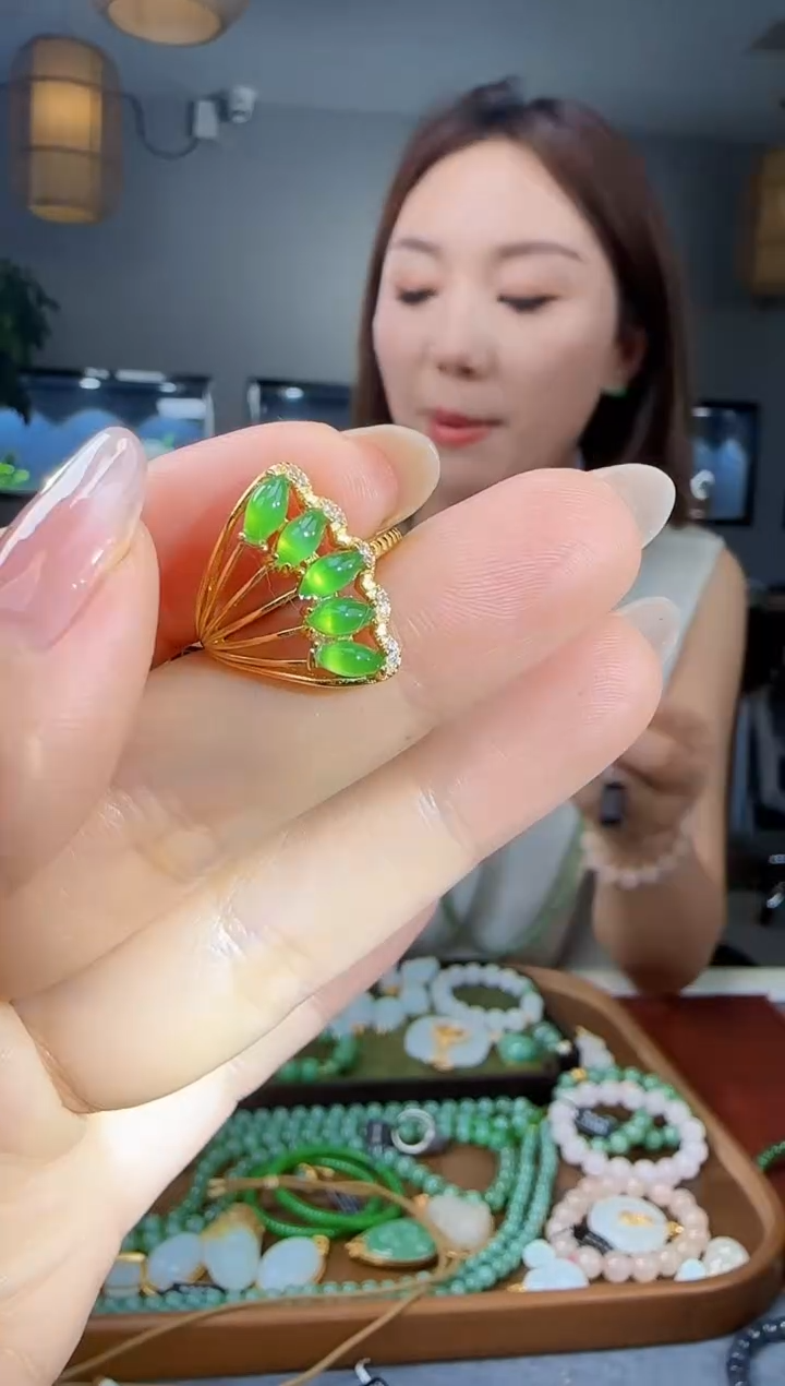 和田玉戒指银S925镶嵌1