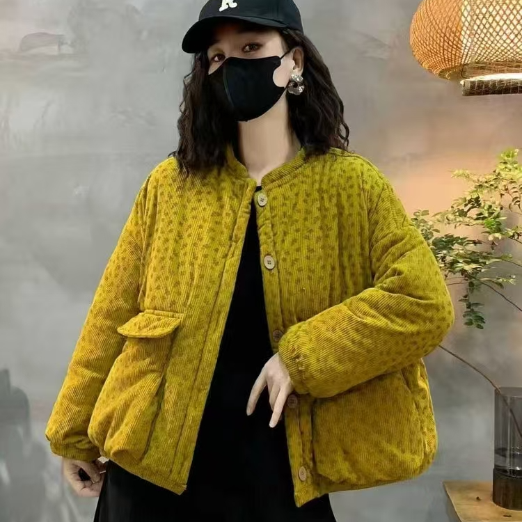 韩版宽松加绒加厚休闲棉衣服女冬季新款大口袋工装风保暖棉袄外套