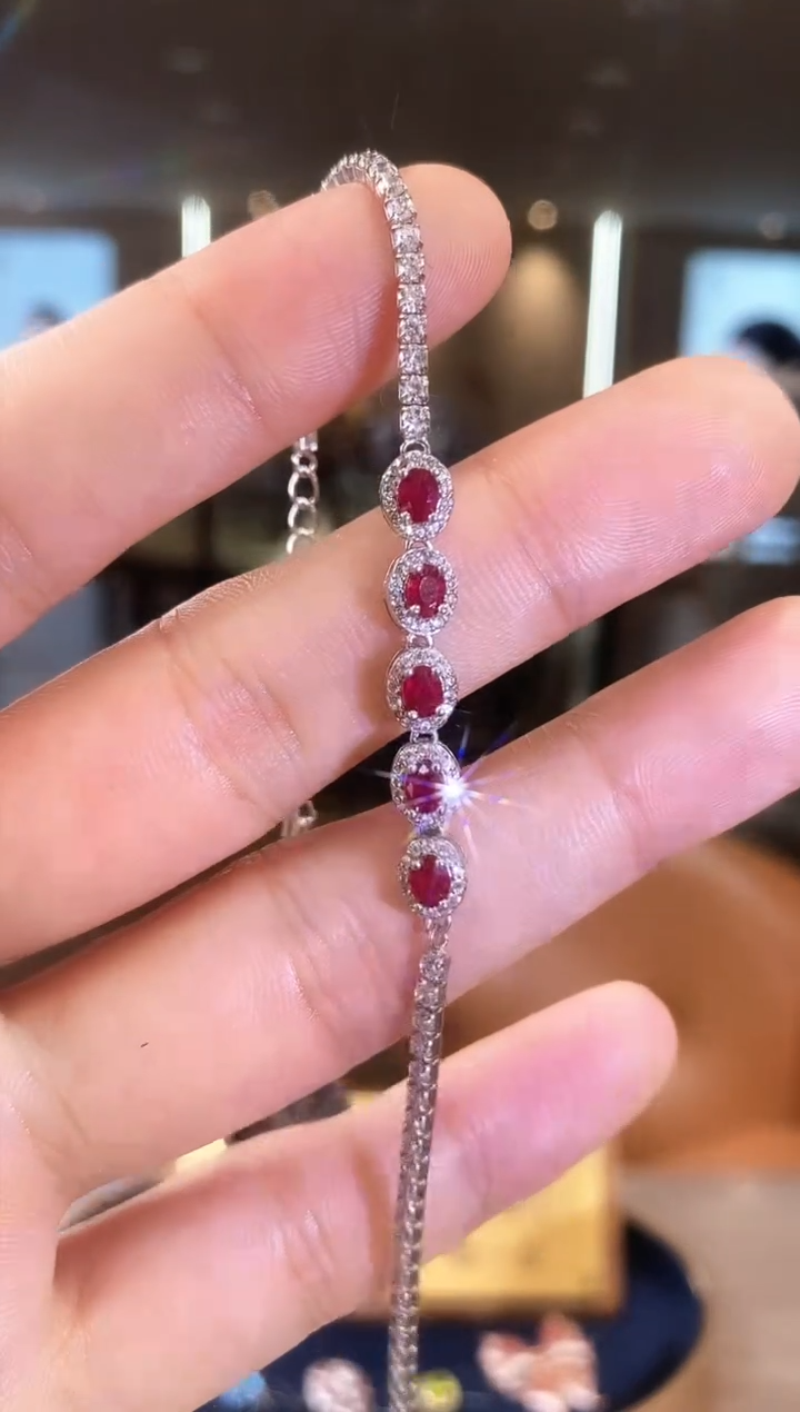 【闪购商品】红宝石手链银S925镶嵌09