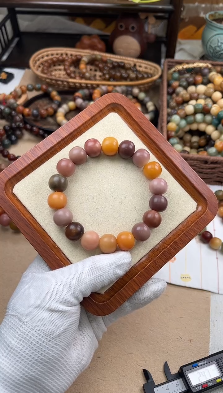 手串菩提根/象牙果a162卡15 干磨胖紫微瑕