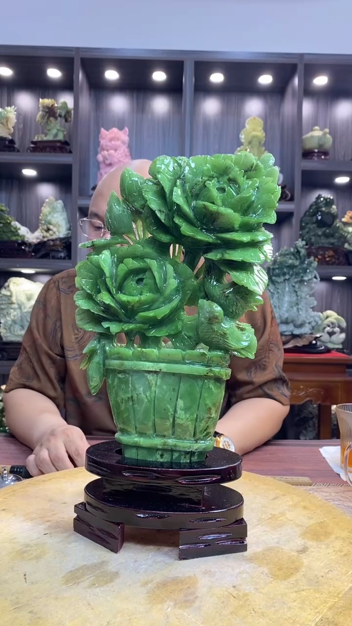 玉心* 玉岫岩料手工雕刻摆件居家装饰送礼一物一图