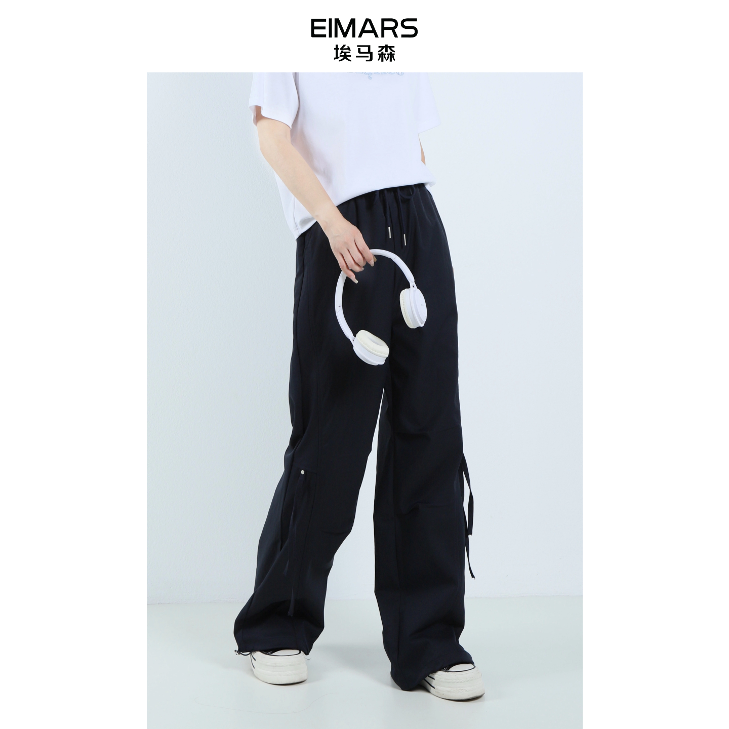 EIMARS 埃马森秋季新款绑带美式工装风休闲阔腿长裤21238001