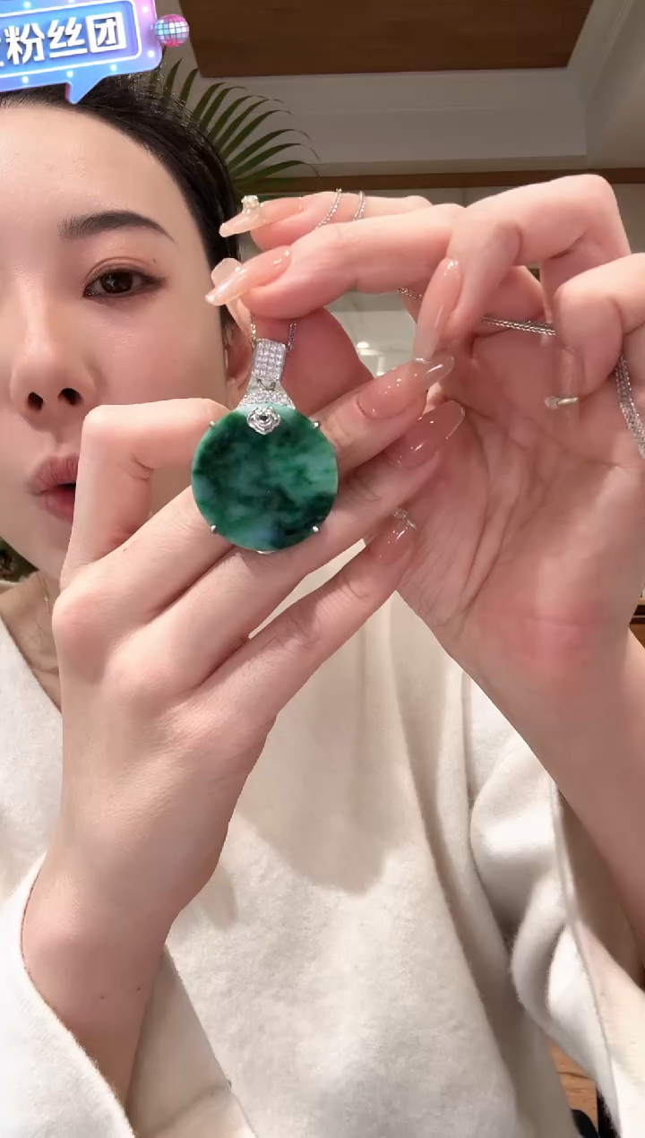 【闪购商品】翡翠颈饰银S925镶嵌国风