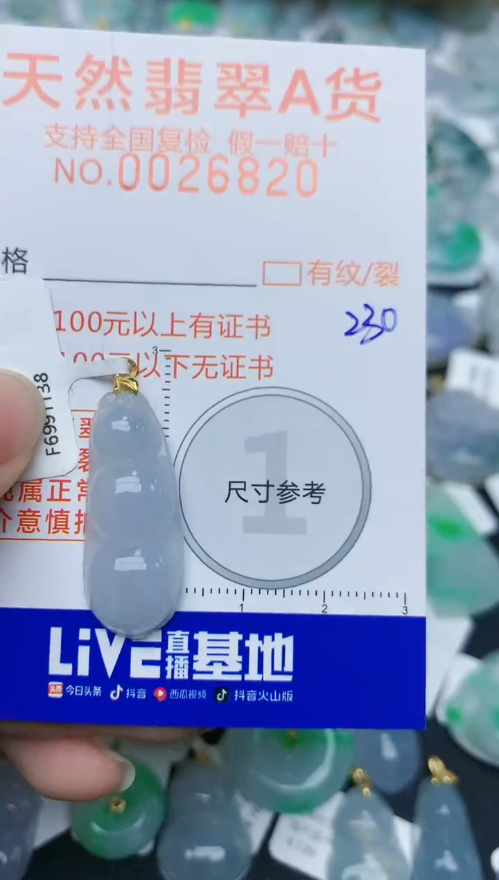 【闪购商品】翡翠颈饰18K金镶嵌天然翡翠A货    230