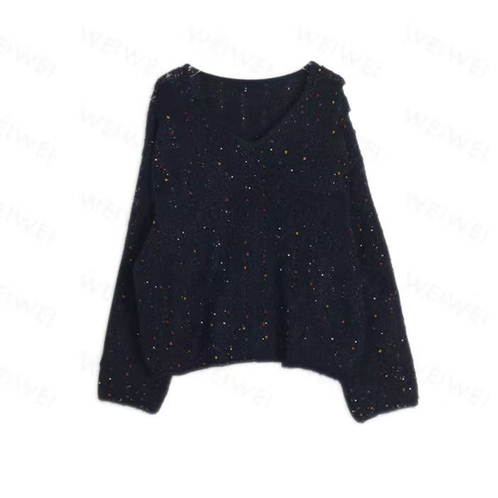 V领套头针织衫hh008