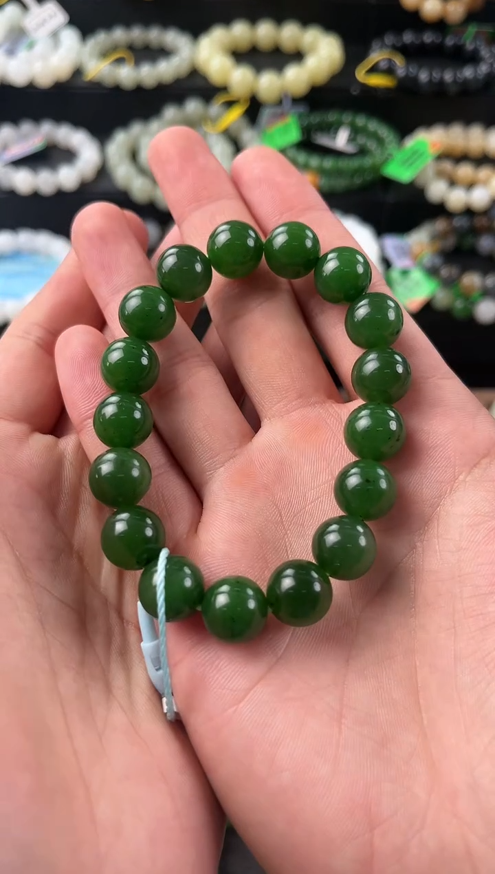 【闪购商品】和田玉手串未镶嵌和田碧玉手串卡12mm微色差