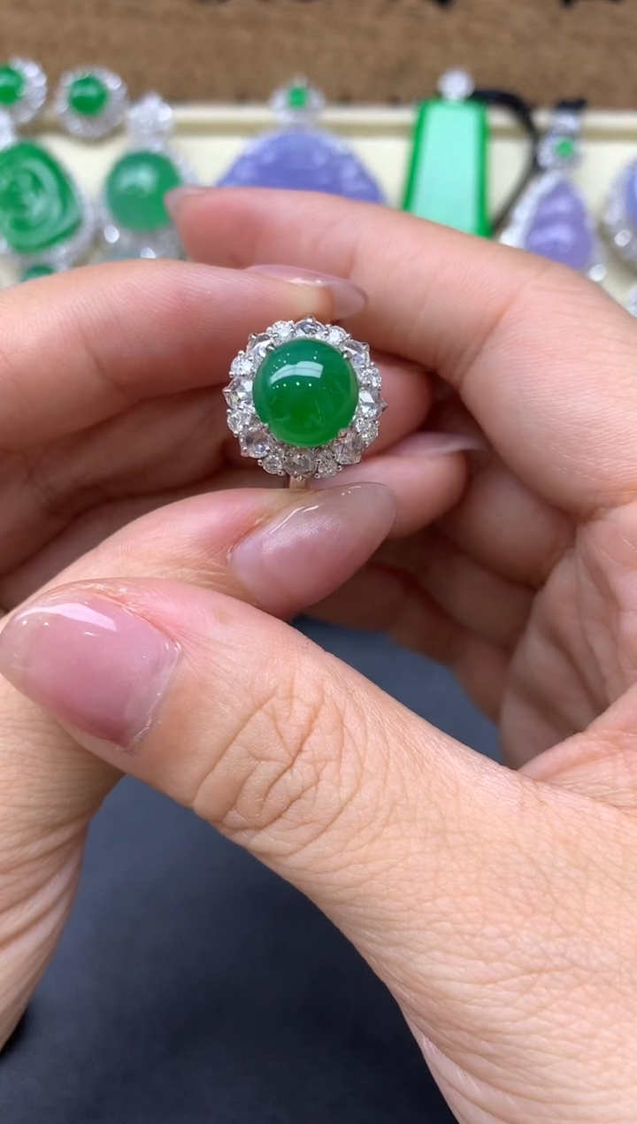 【闪购商品】翡翠戒指18K金镶嵌461-中国好珍宝