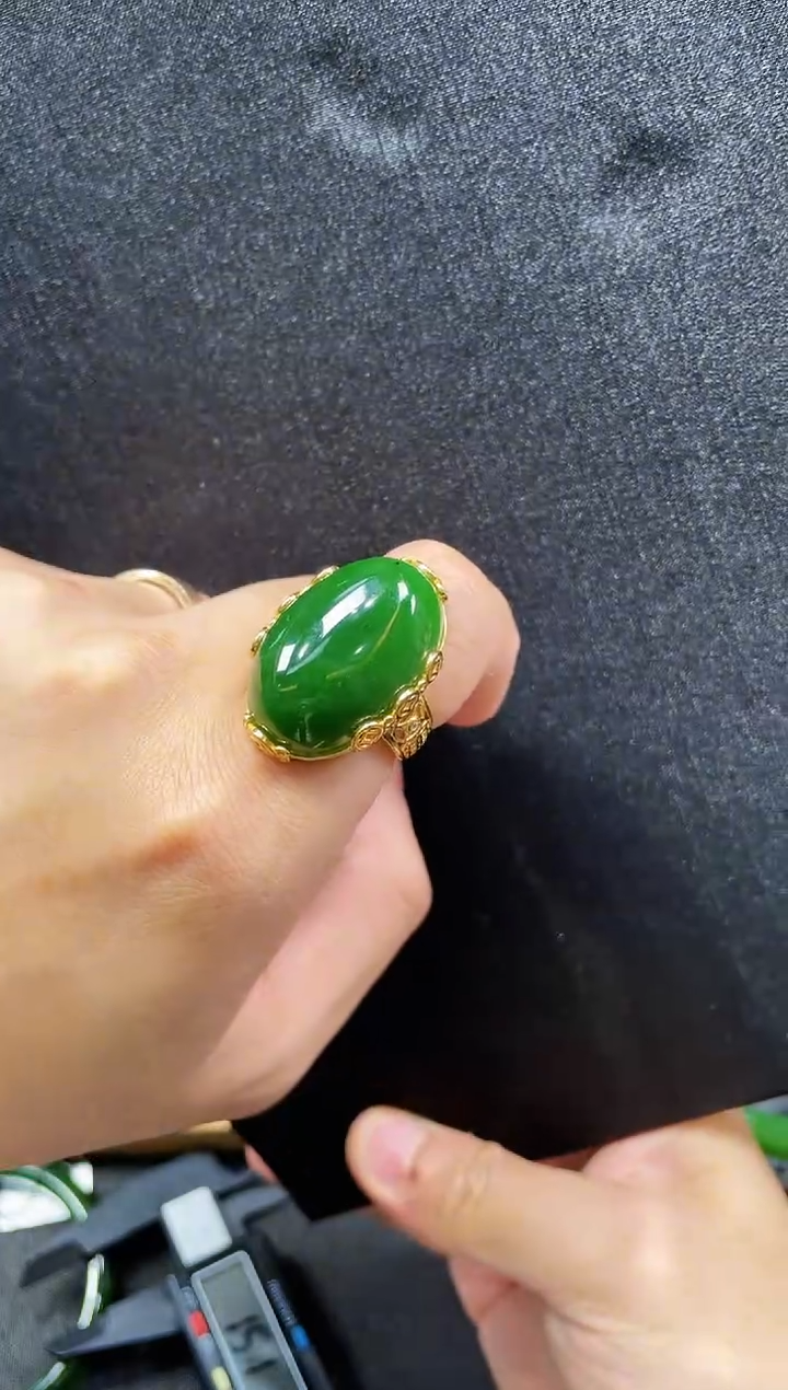 和田玉戒指银S925镶嵌多样性发一