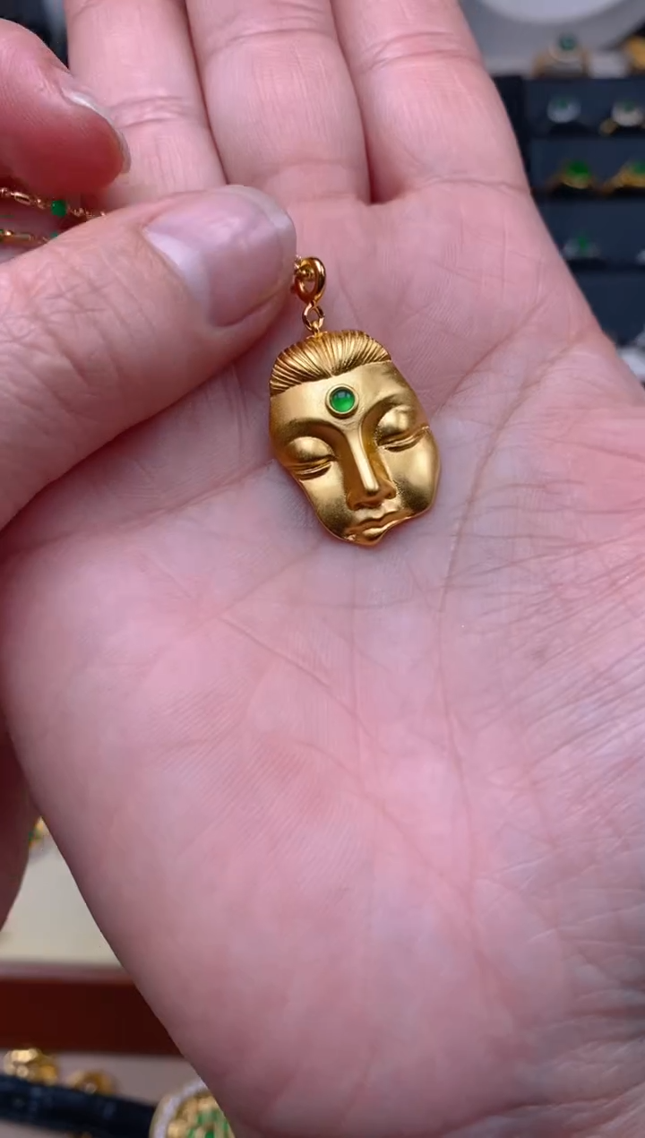 【闪购商品】翡翠吊坠(不含链)银S925镶嵌佛面