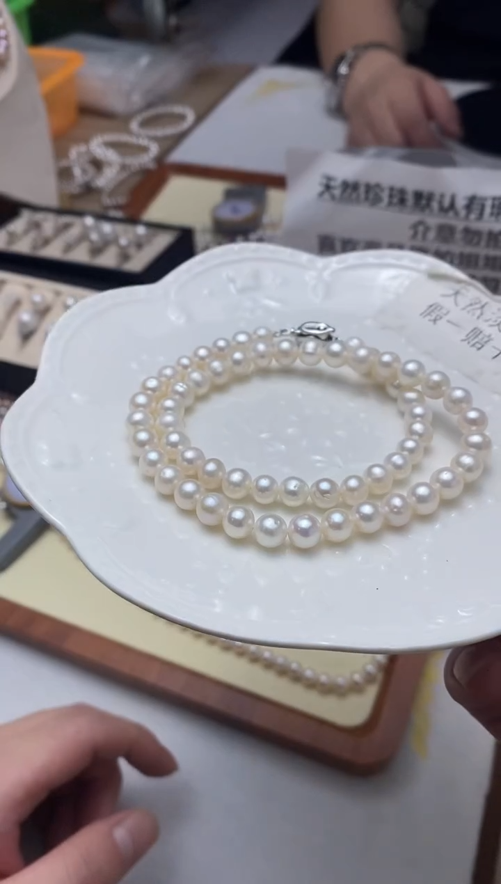 未镶嵌项链淡水珍珠6.5-7mm珍珠项链