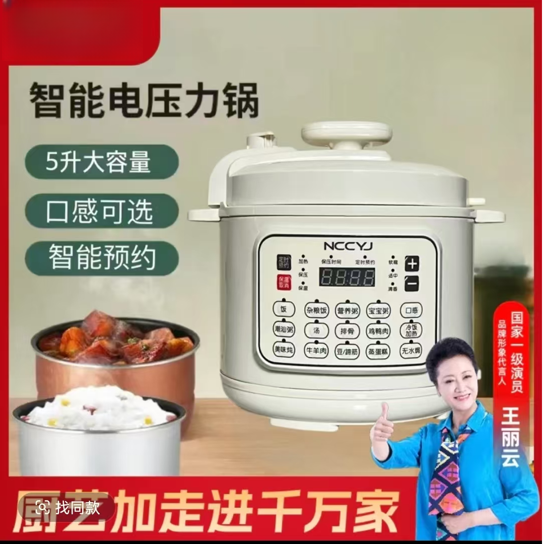 智能5升大容量电压力锅037【两个内胆】  