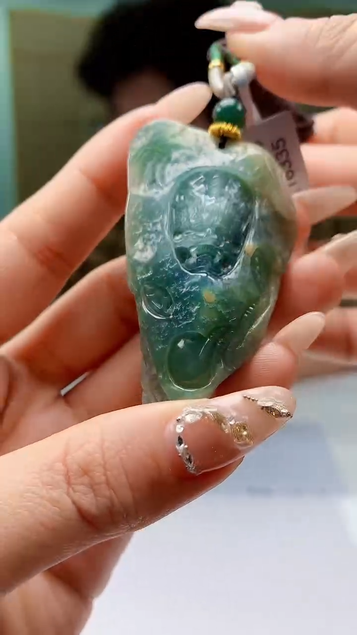 【闪购商品】定制翡翠未镶嵌4688ty-毛货挂件107