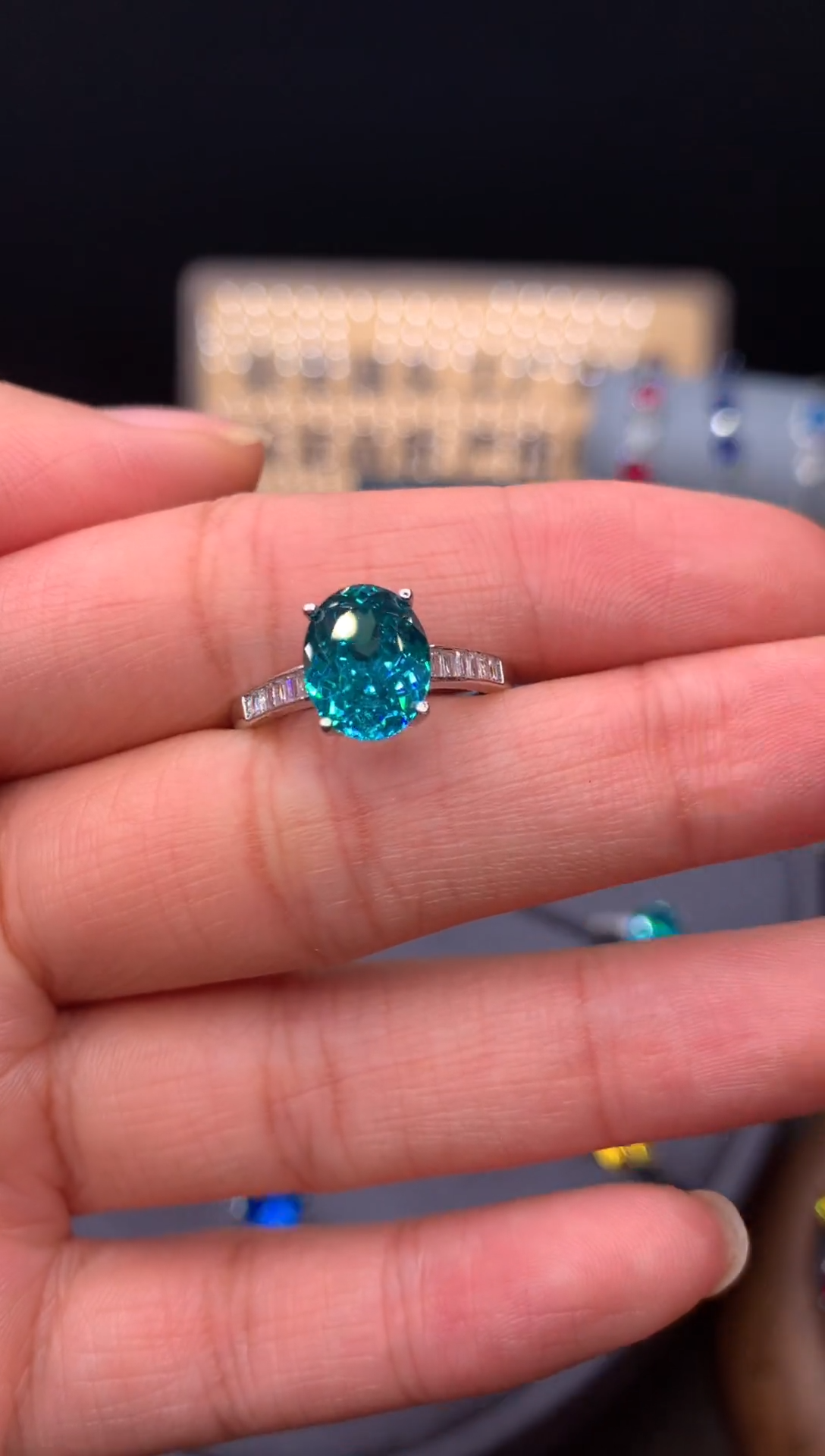 银S925镶嵌戒指碧玺11111