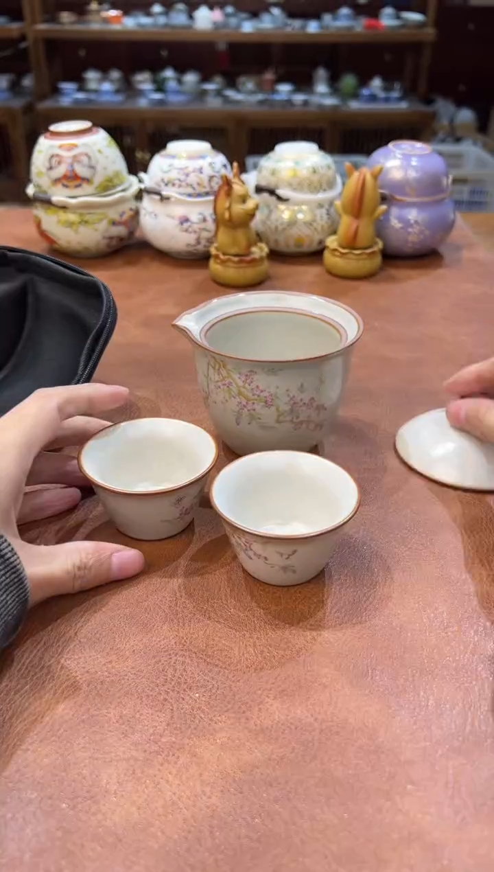 真的很便宜会开片的旅行茶具