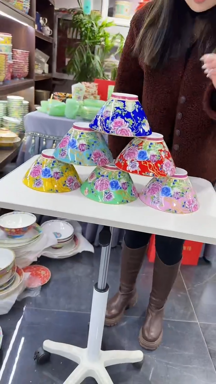 【闪购商品】瓷片斗笠碗6英寸面碗混色2个