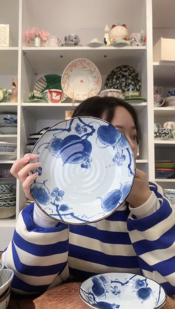 陶瓷【到手两支】美浓烧山归来大号盘22cm