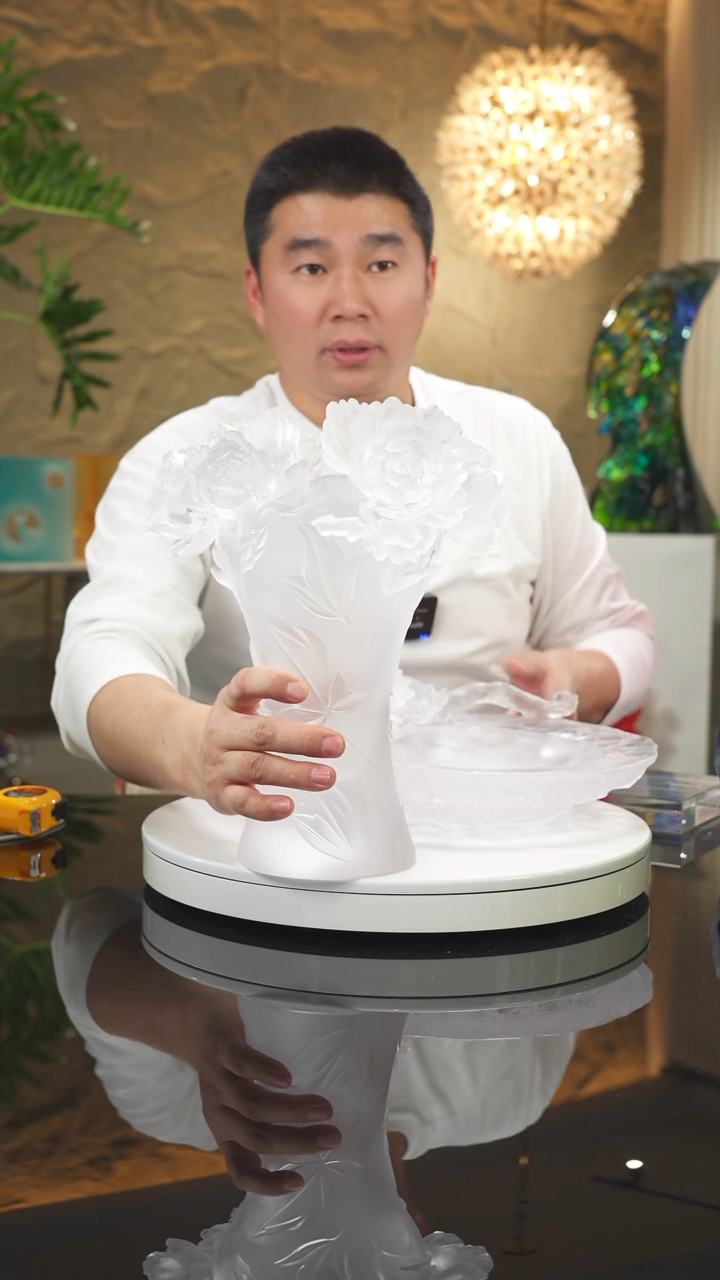 【闪购商品】摆件设计款牡丹花瓶摆件带底座