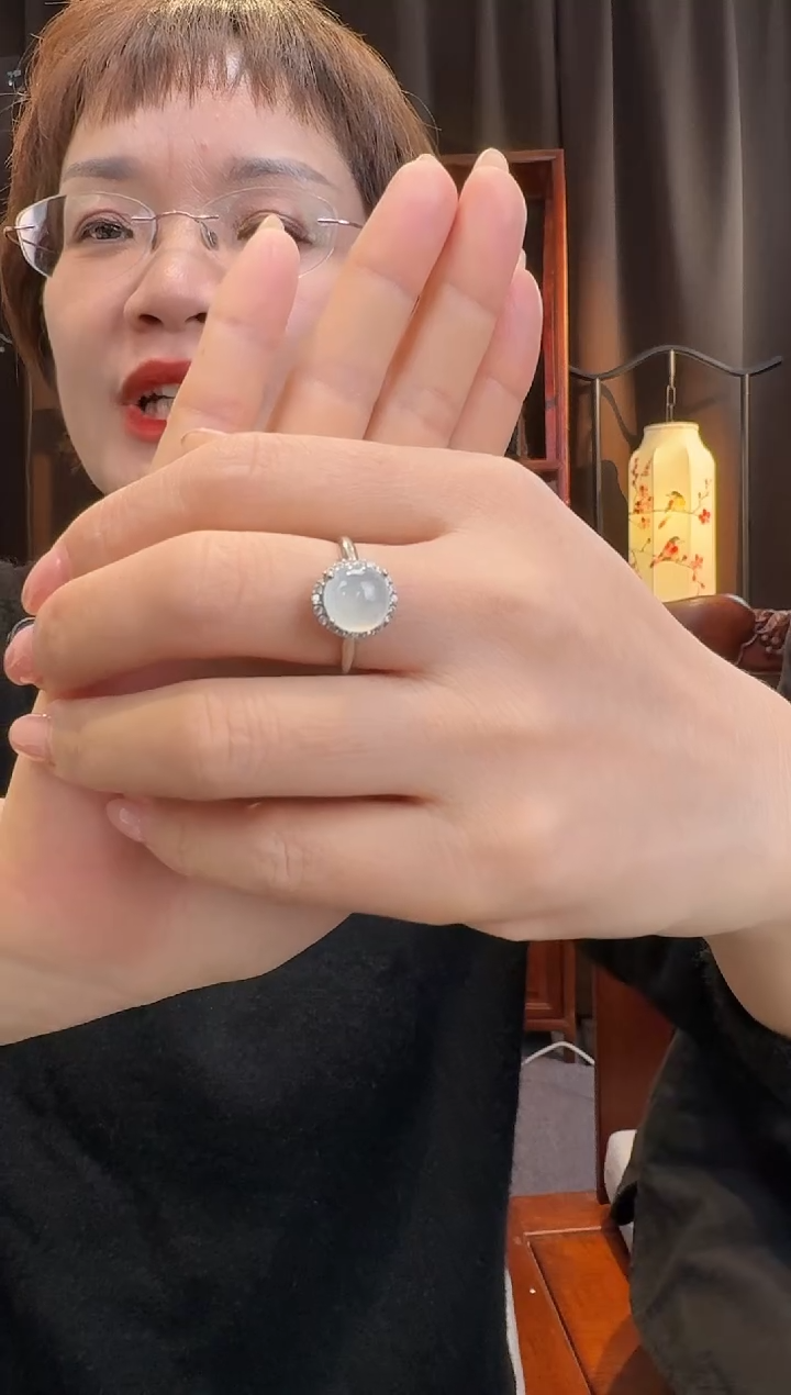 【闪购商品】翡翠戒指银S925镶嵌戒指