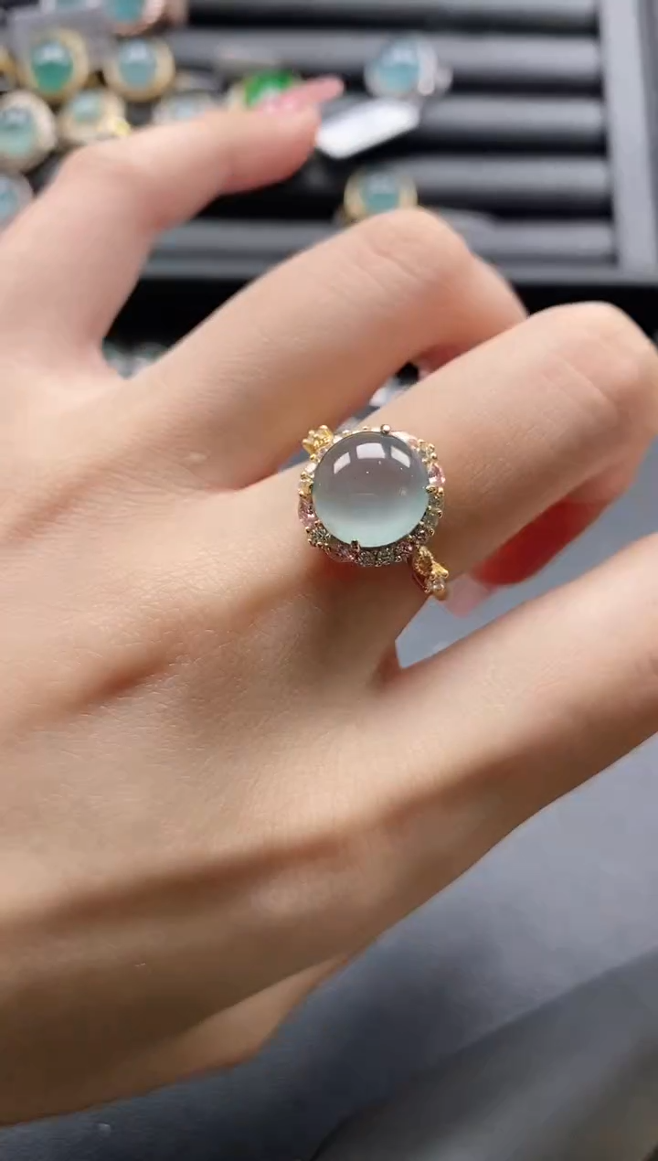 【闪购商品】翡翠戒指银S925镶嵌1111