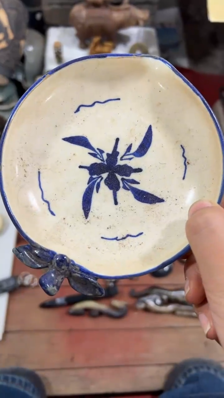 瓷片金**马把件摆件88888888