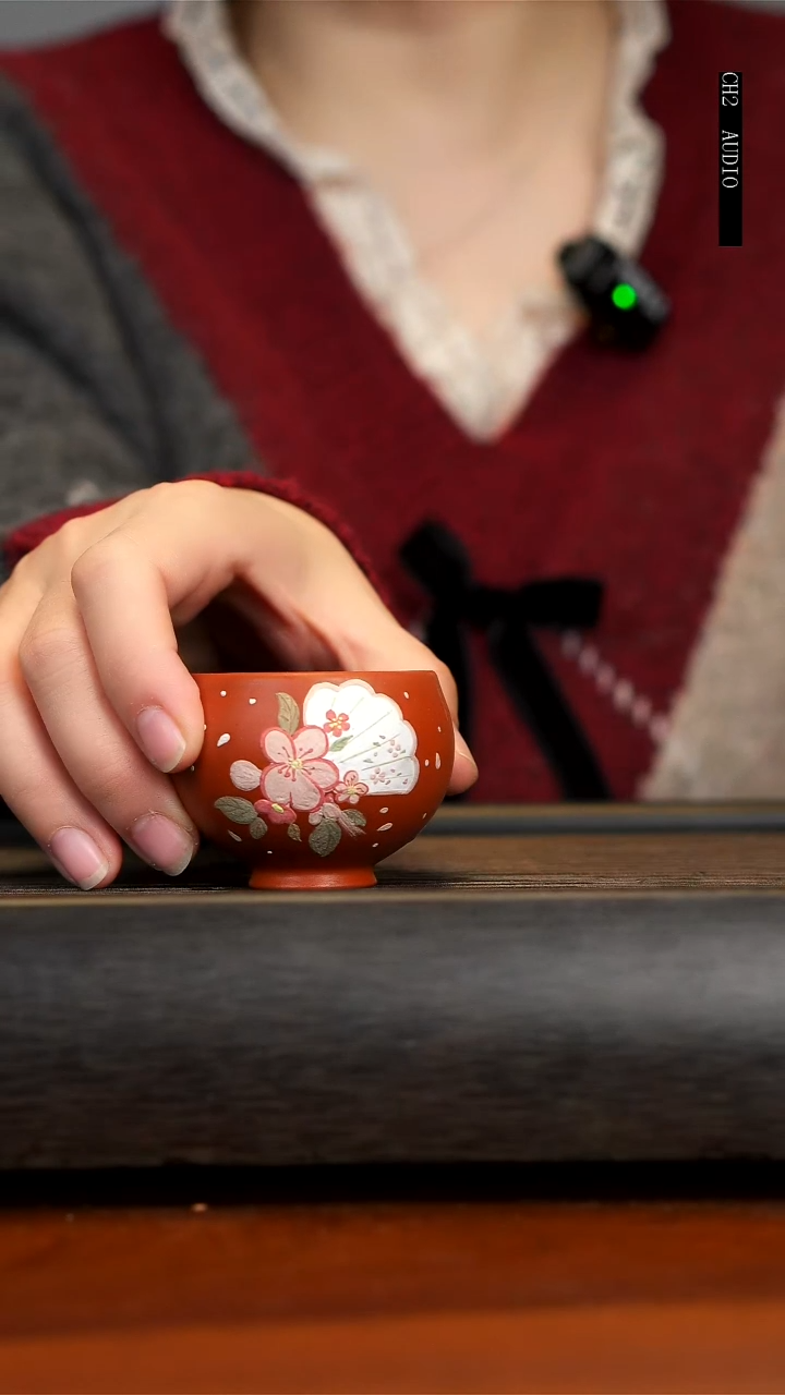 【闪购商品】紫砂茶壶朱泥蝶恋花杯子