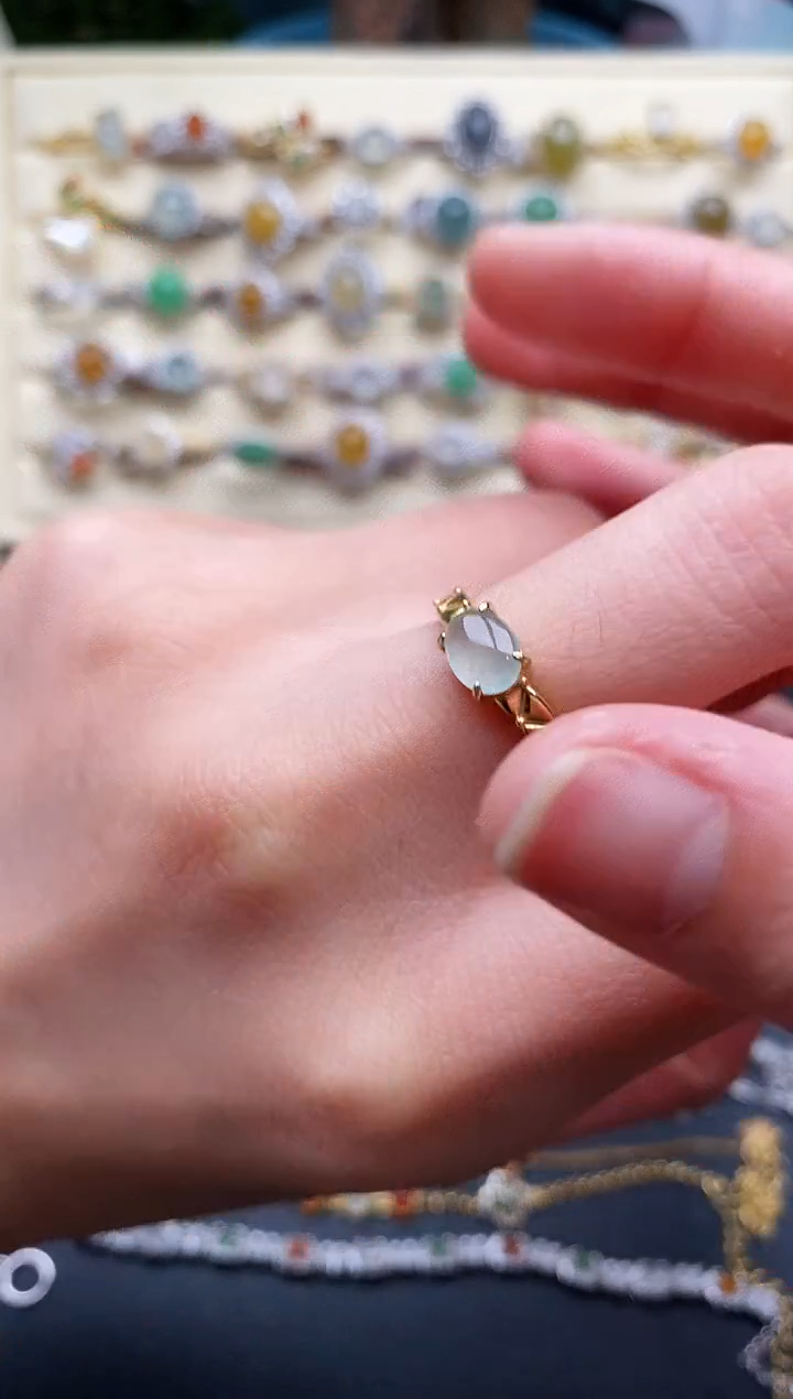 翡翠戒指银S925镶嵌11111111+8