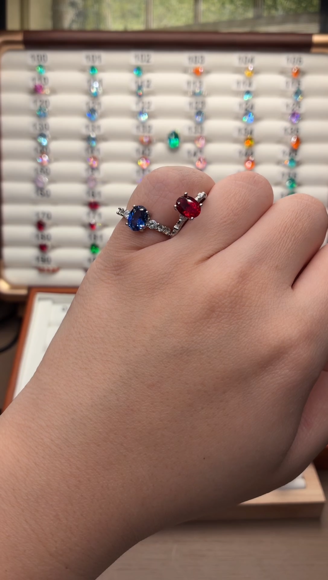 银S925镶嵌戒指红宝石0663