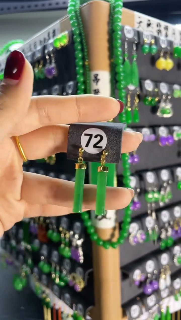 【闪购商品】翡翠耳饰银S925镶嵌72..