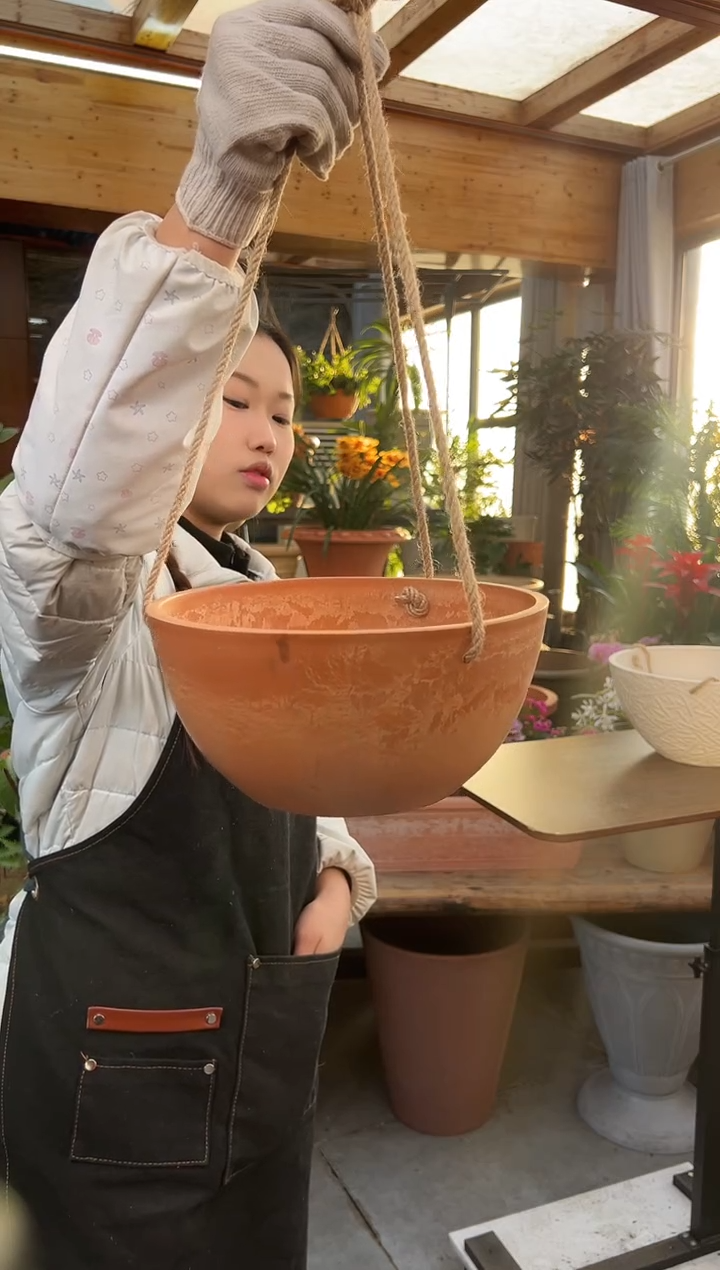 25*12浅灰色石花纹吊盆