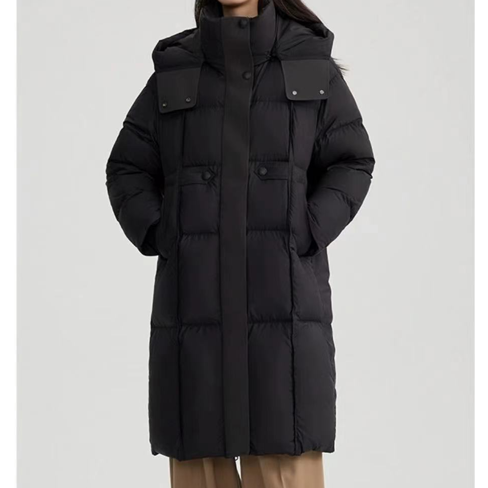 冬季新款连帽长款高级感百搭羽绒服 H2173