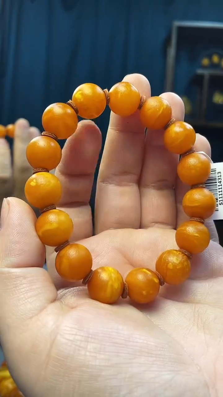 手串琥珀未镶嵌蜜蜡圆珠手串