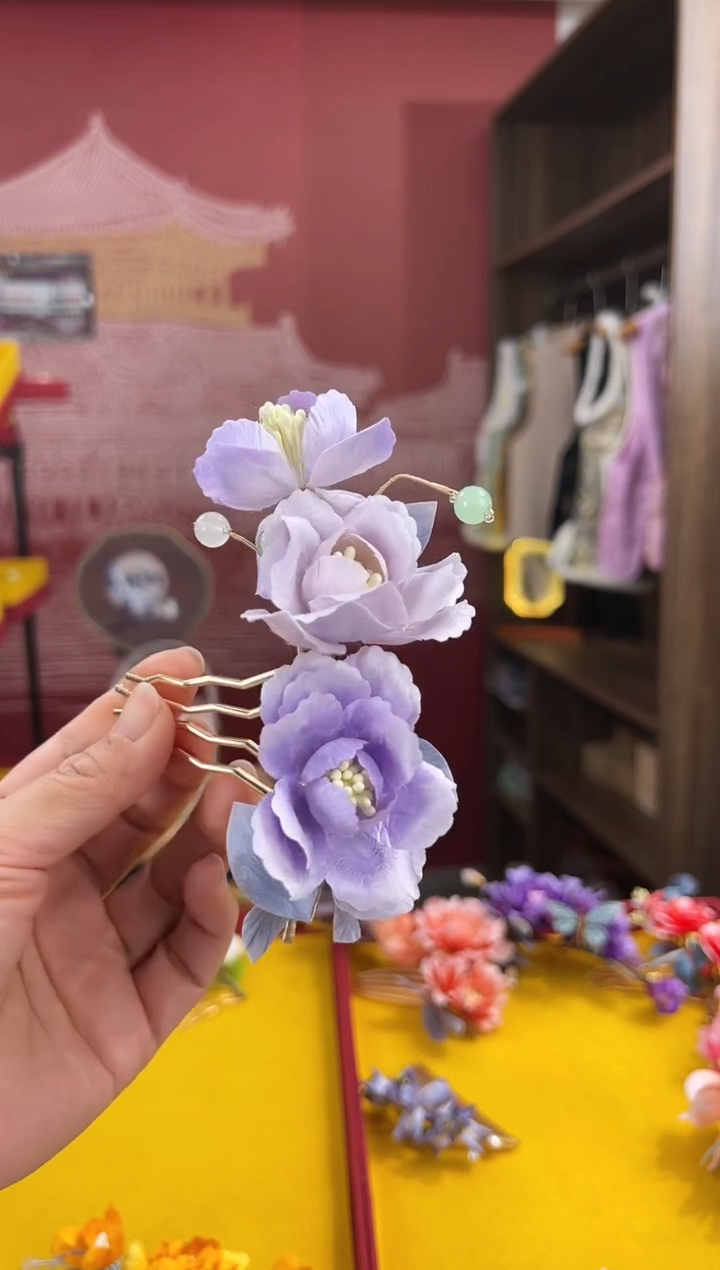 【闪购商品】刺绣非遗绒花（发饰）