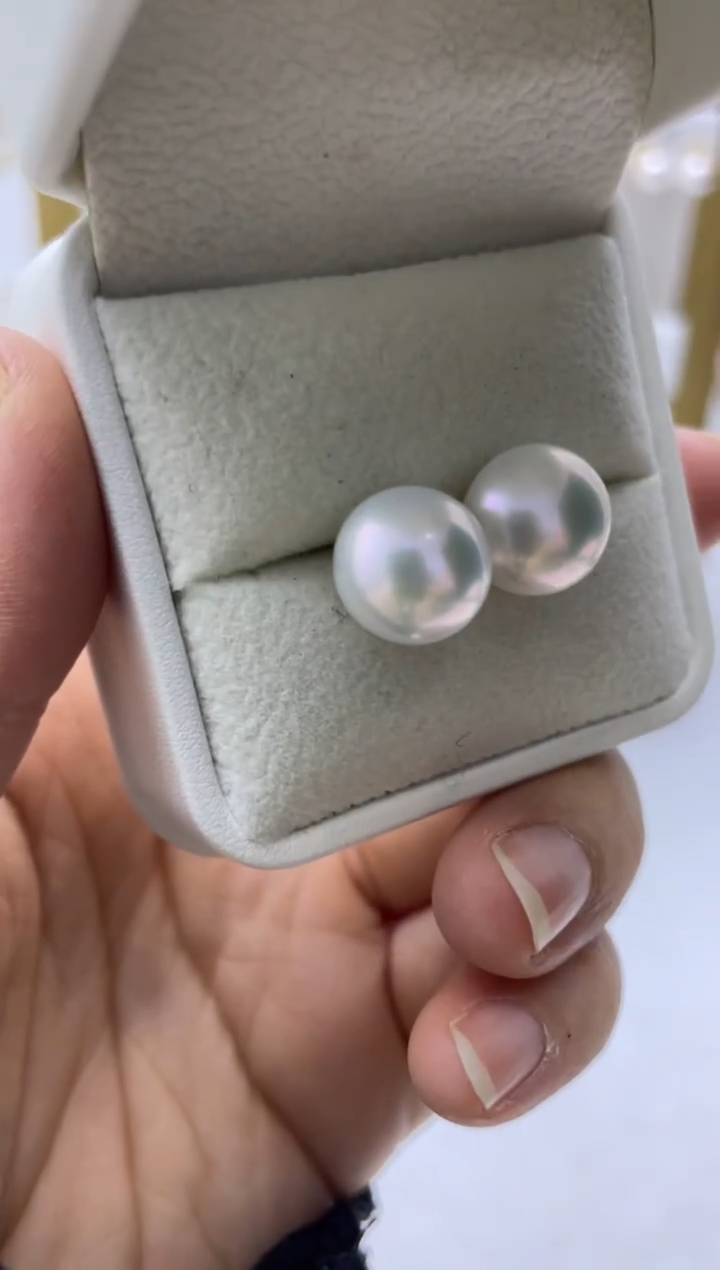 银S925镶嵌耳饰淡水珍珠43